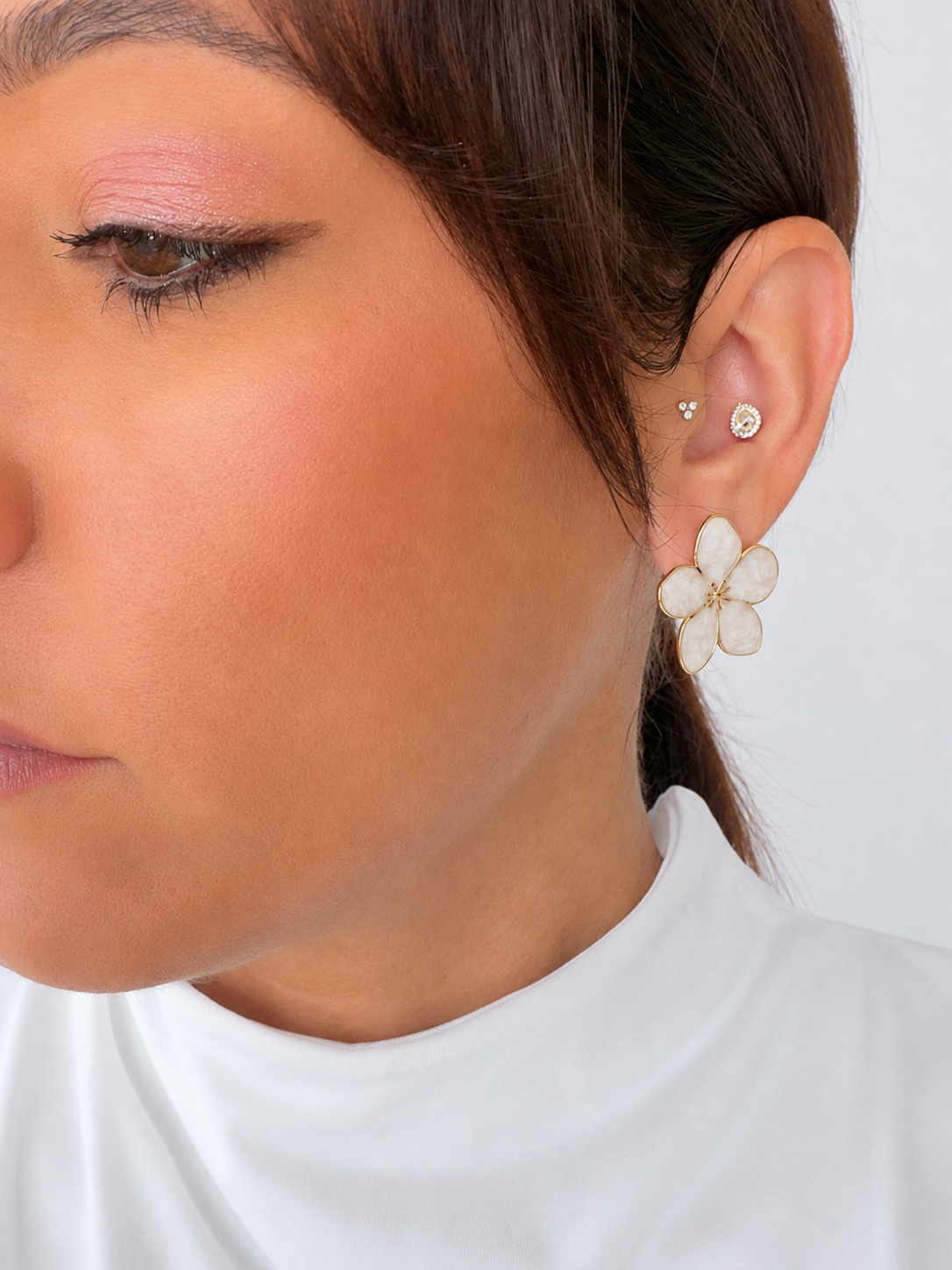 Aretes Milky White