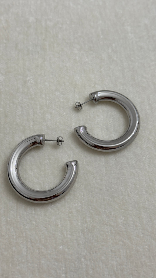 Aretes Hoops Plata