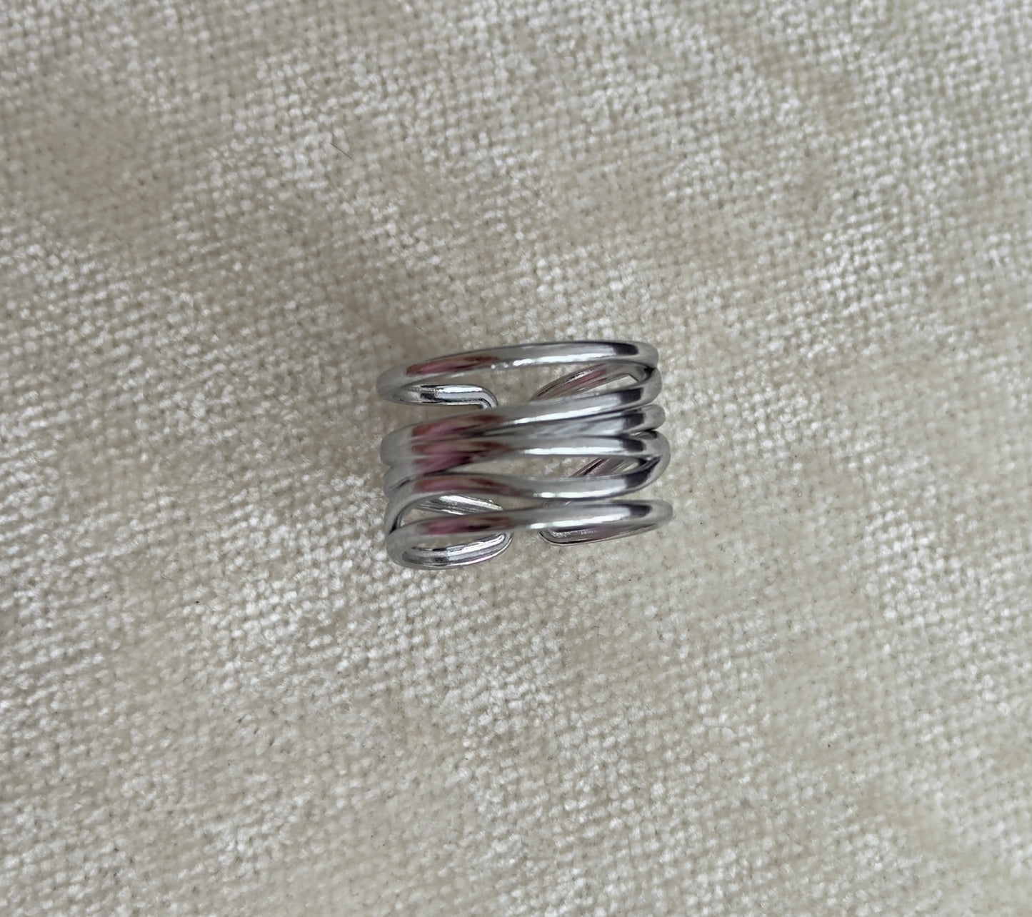 Sortija Multi Waves Plata
