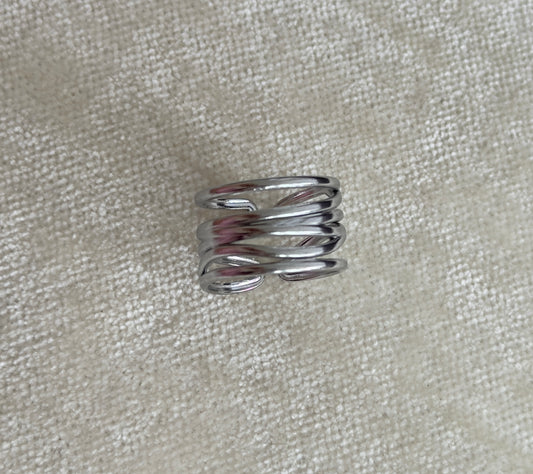 Sortija Multi Waves Plata