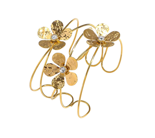 Pulsera Flores Oro