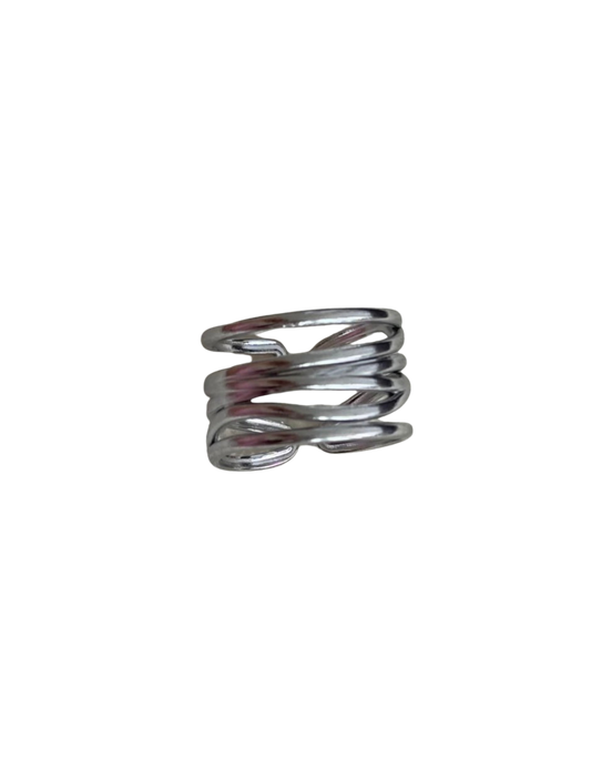 Sortija Multi Waves Plata