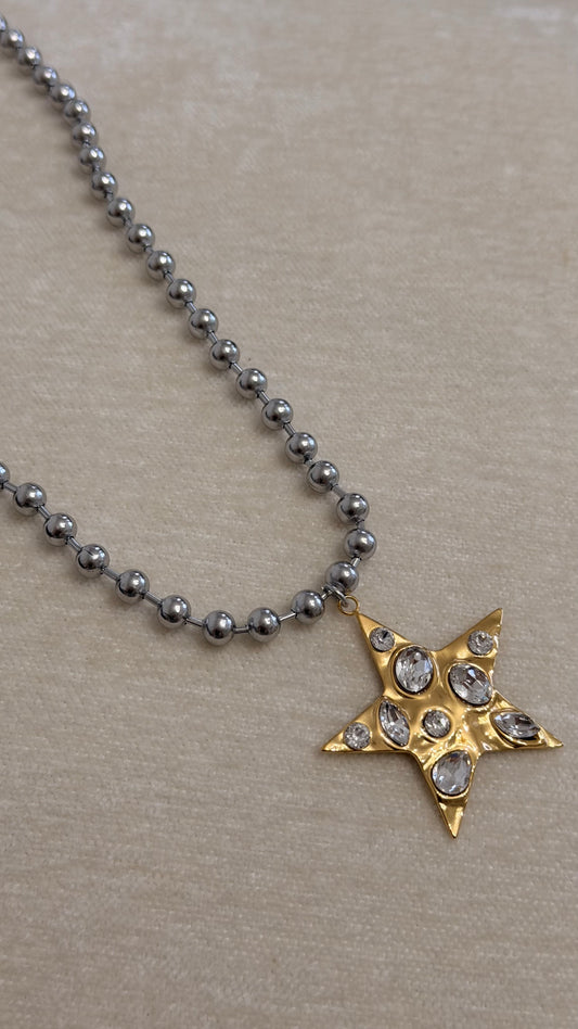 Collar Estrella Dos Tonos