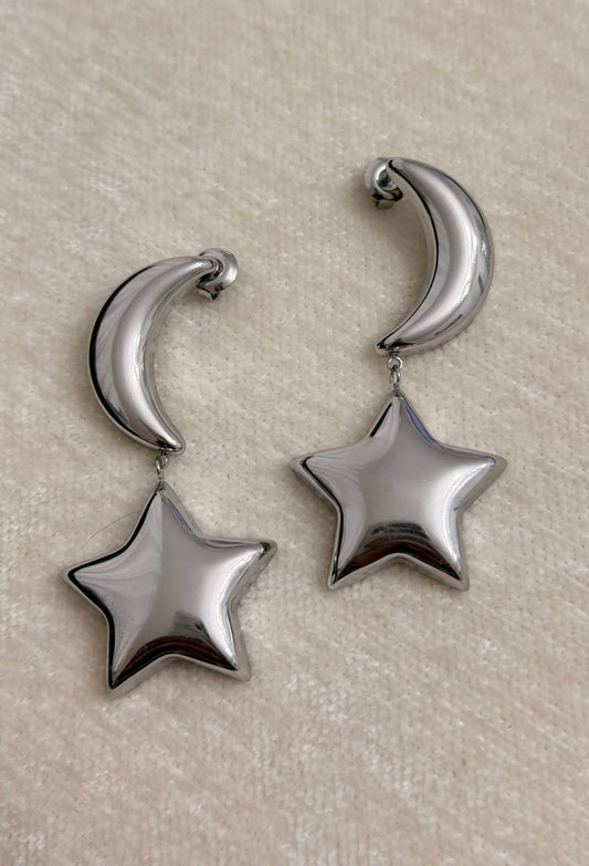 Aretes Moon & Stars Plata
