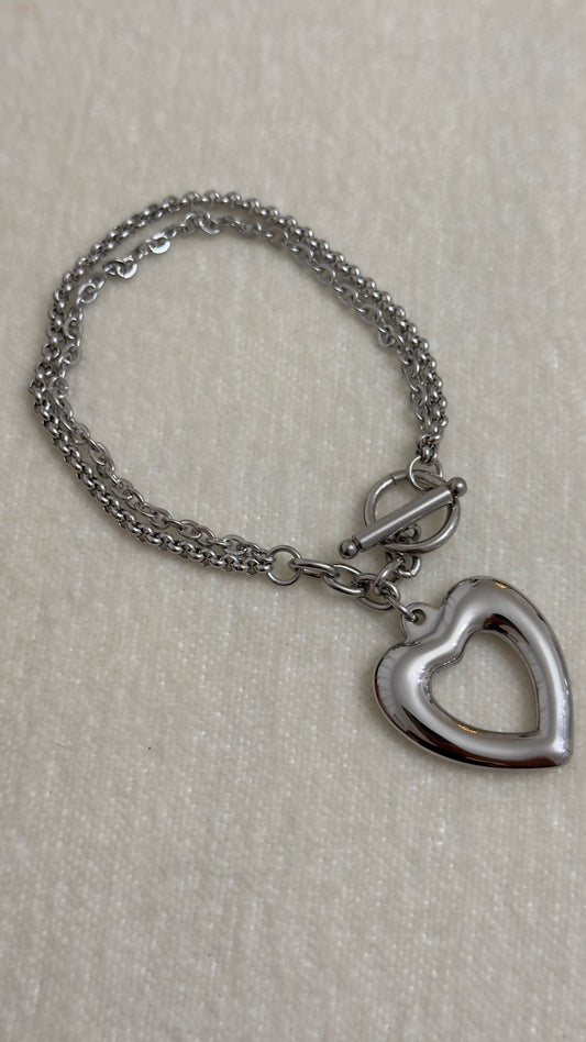 Pulsera Corazón Plata
