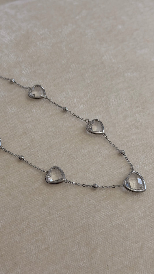 Collar Corazones Clear