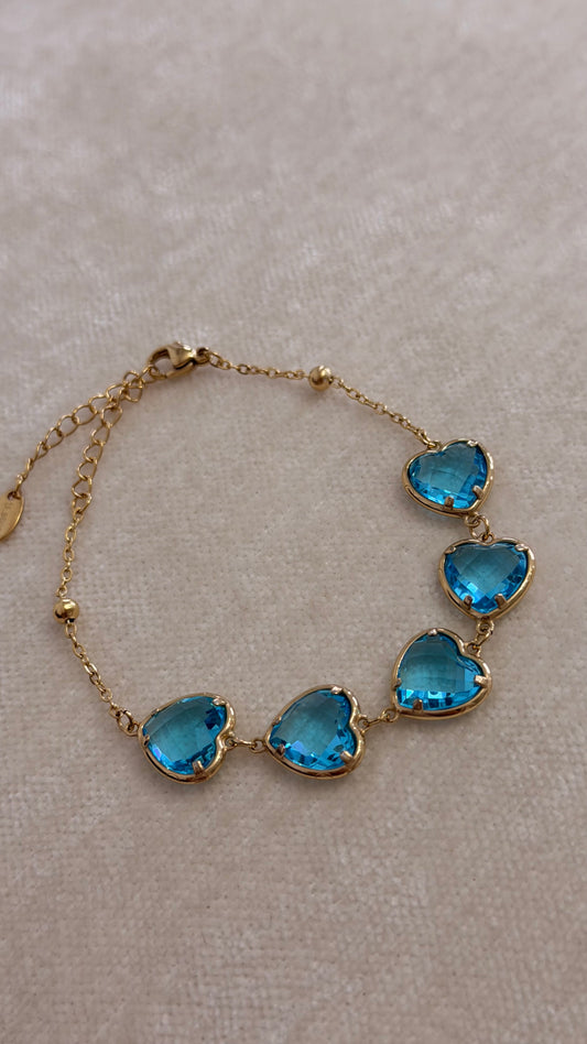 Pulsera Corazones Azules