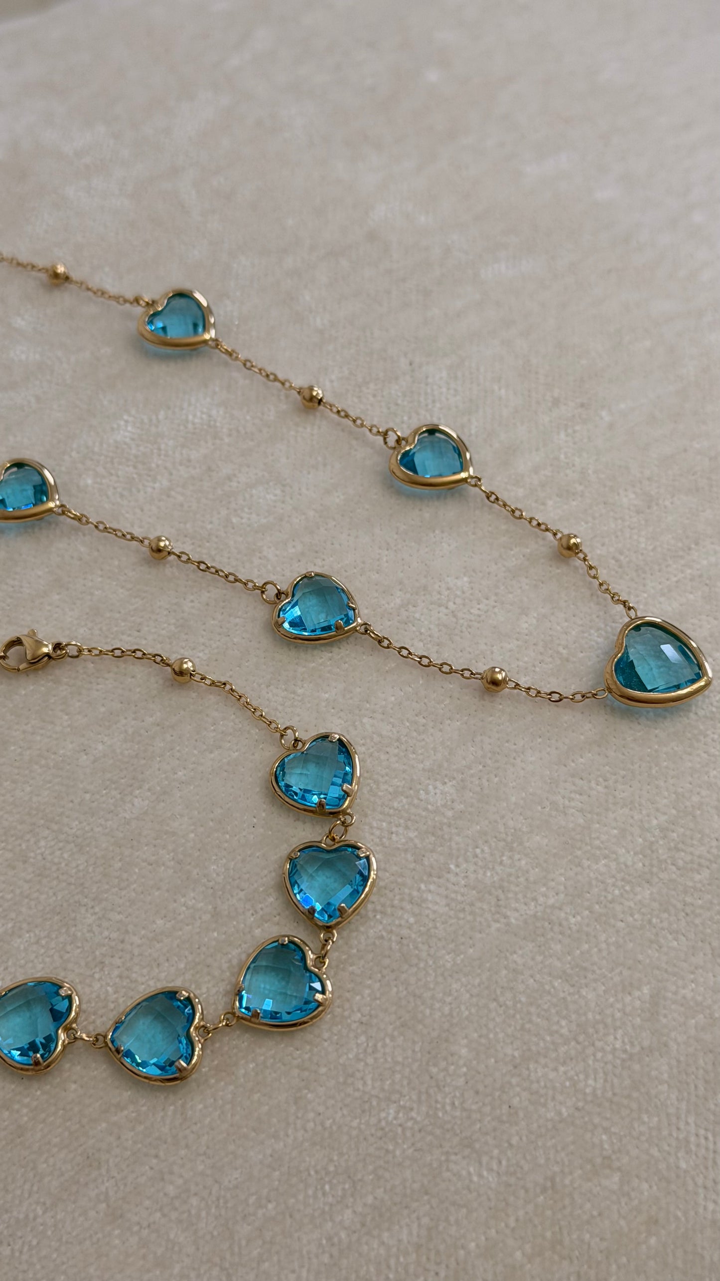 Collar Corazones Azules