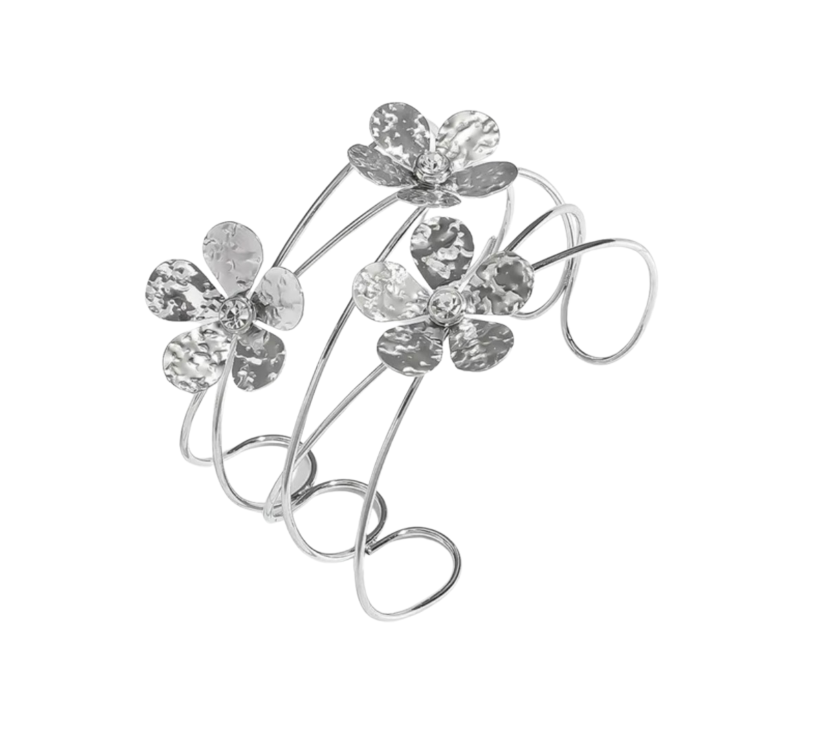 Pulsera Flores Plata