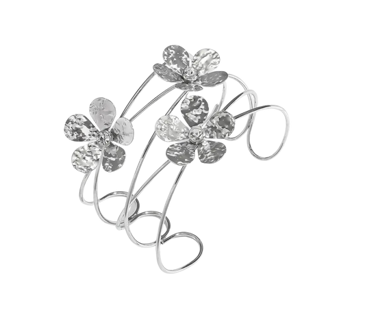 Pulsera Flores Plata