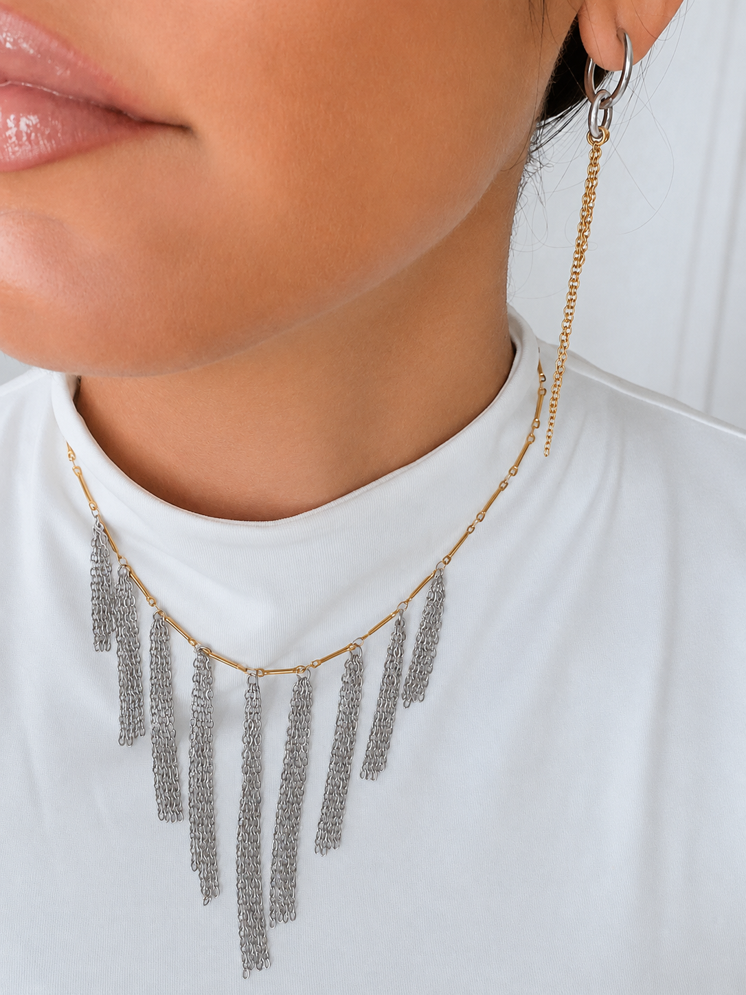 Collar Fringes Dos Tonos