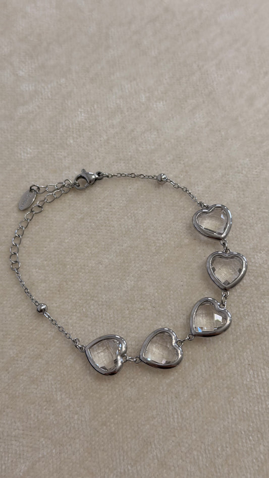 Pulsera Corazones Clear