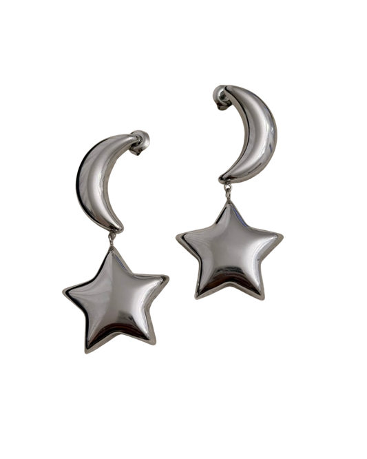 Aretes Moon & Stars Plata