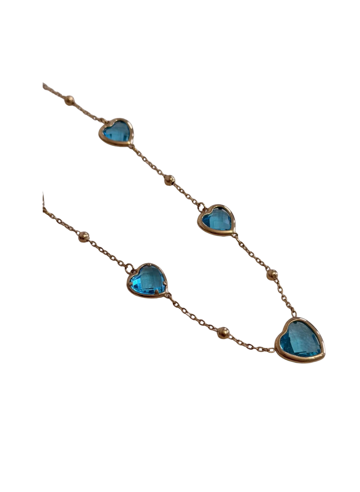 Collar Corazones Azules