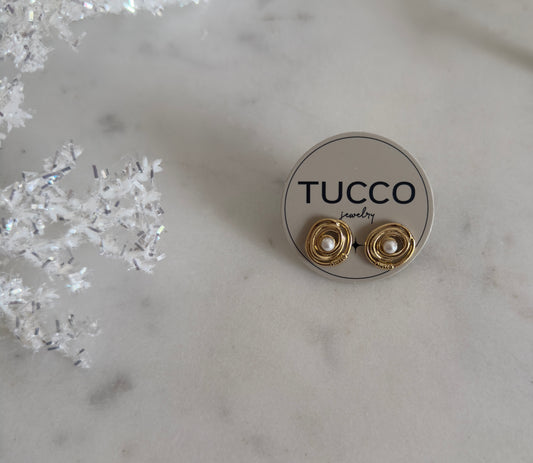 Aretes Tucco Nudo y Perla