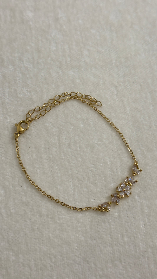 Pulsera Flores oro
