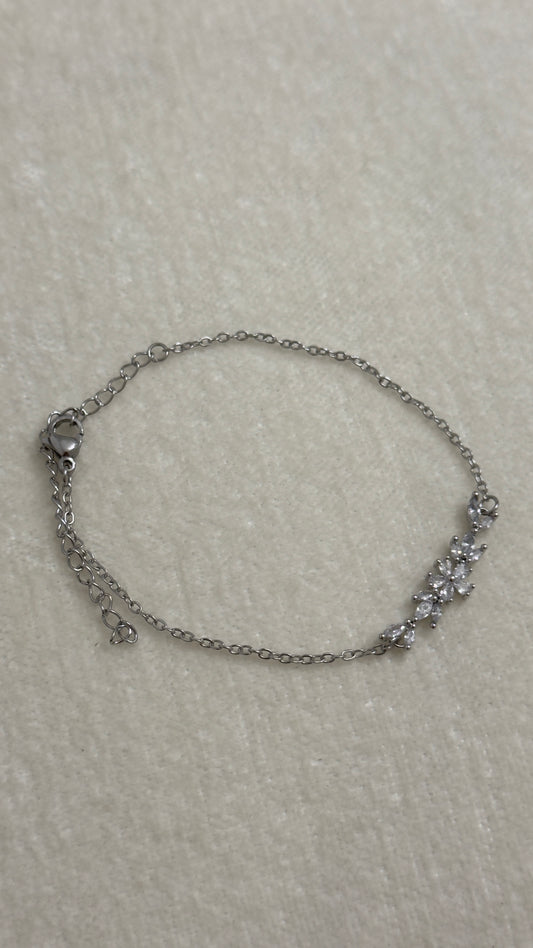 Pulsera Flores Plata