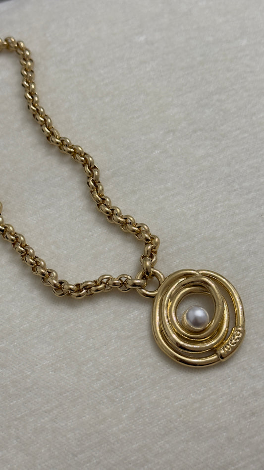 Collar Tucco Nudo y Perla