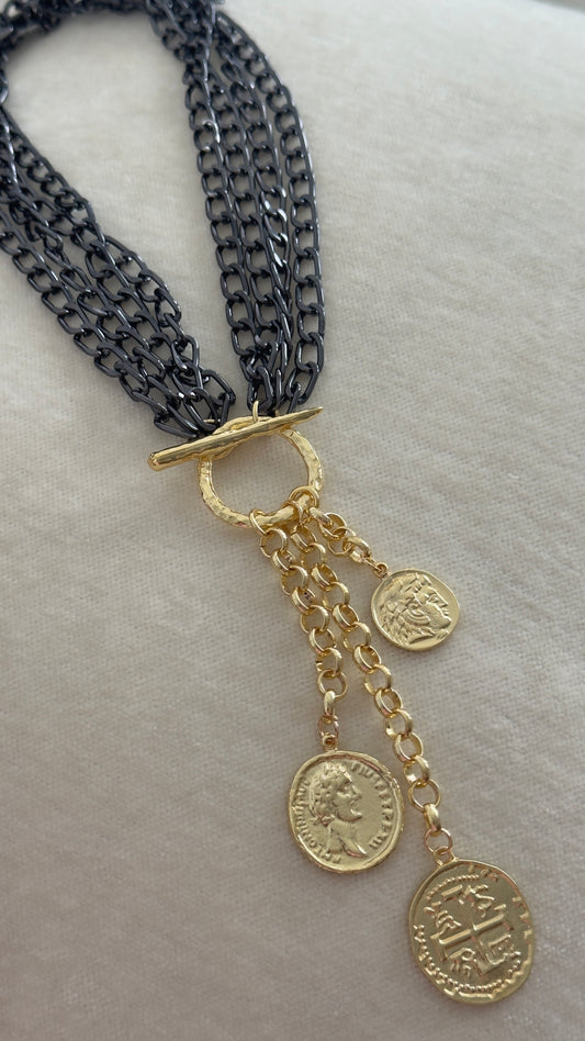 Collar Coins Charcoal