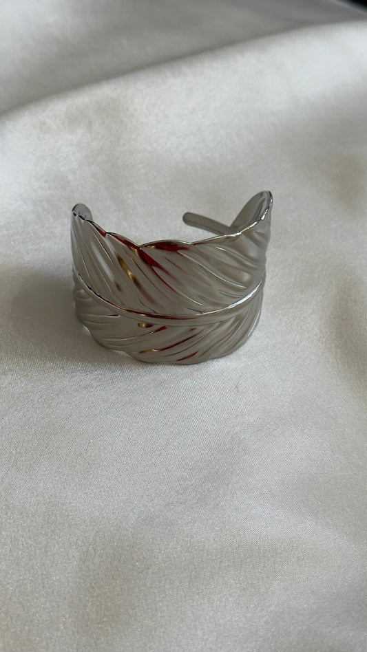 Pulsera Cuff Hoja Plata