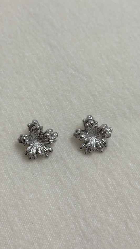 Aretes Flores Plata