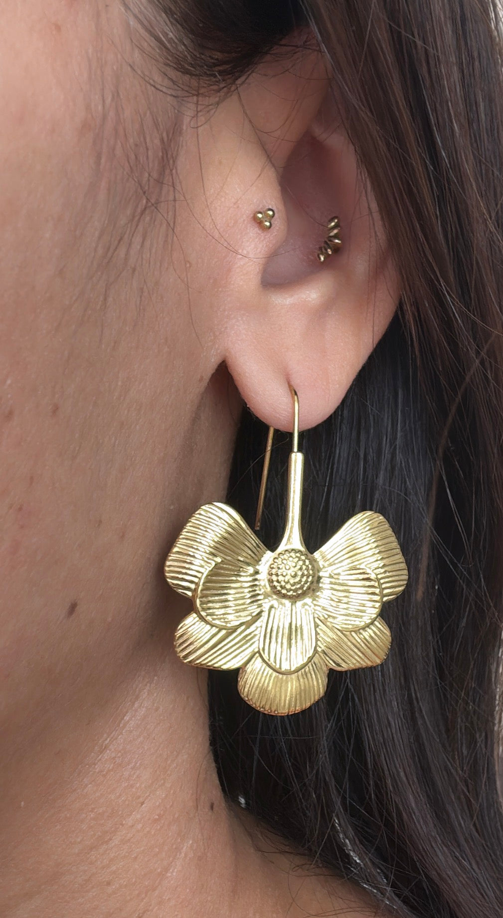 Aretes Flor Colgante